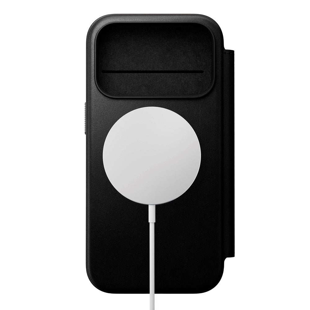 Nomad iPhone 17 Pro Modern Leather Folio Case - MagSafe Compatible - Black