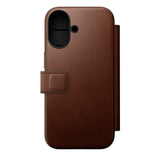 Nomad iPhone 17 Modern Leather Folio Case - MagSafe Compatible - Brown