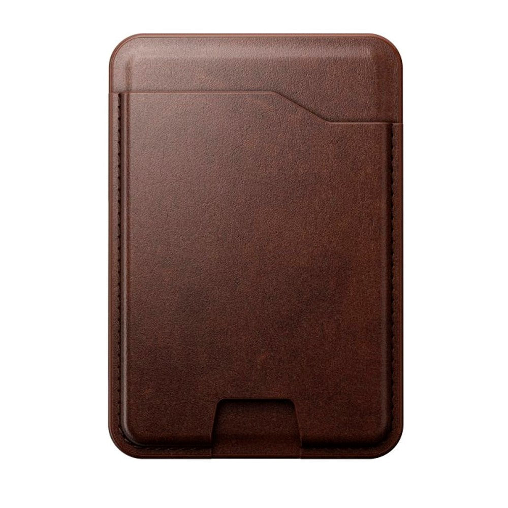 Nomad Horween Leather Mag Wallet with Apple Find My - MagSafe Compatible - Rustic Brown