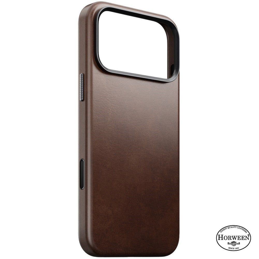 iPhone 18 Pro Nomad Traditional Horween Leather Case - MagSafe Compatible - Rustic Brown