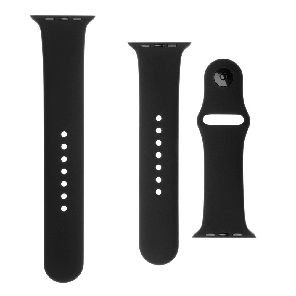 Fixed Apple Watch (38 / 40 / SE / 41mm) Silicone Strap Set - Black