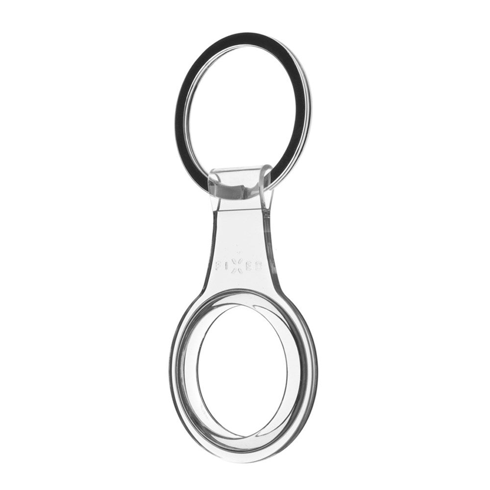 Fixed Apple AirTag Pure Plastic Case w. Key Ring - Transparent