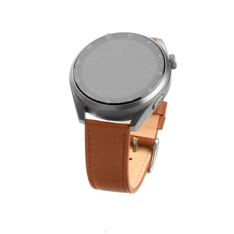 Fixed Universal Smartwatch Genuine Leather Strap (22mm) - Brown