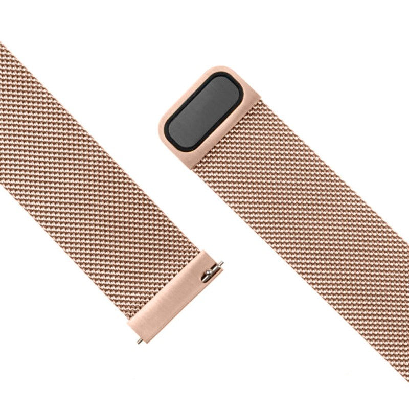 Fixed Universal Smartwatch Mesh Metal Strap (22mm) - Rose Gold