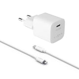 Fixed 20W USB-C PD Fast Wall Charger with USB-C to Lightning Cable - White