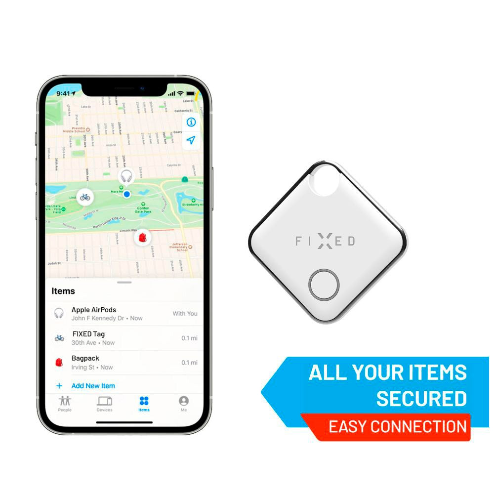 Fixed Tag - Bluetooth GPS Tracker - Apple Find My Compatible - White