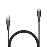 Fixed Metal USB-C to Lightning MFi PD Cable 60W - 2m - Black