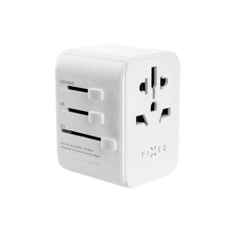 Fixed Universal Travel Adapter 30W EU / UK / USA / AUS - White