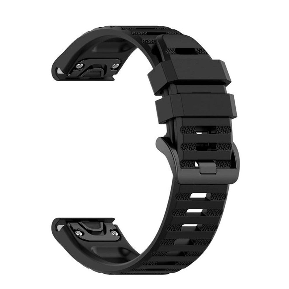 Fixed Universal Garmin 22mm Silicone Strap w. QuickFit - Black