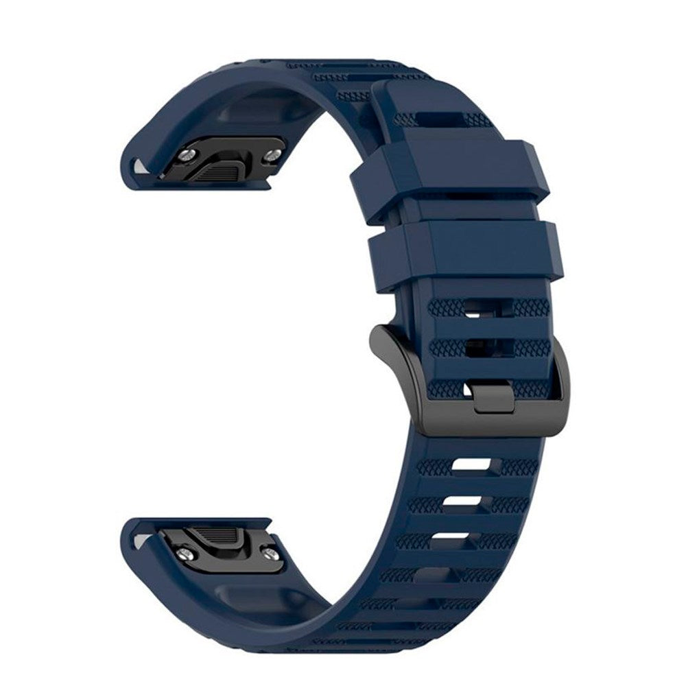 Fixed Universal Garmin 22mm Silicone Strap w. QuickFit - Dark Blue