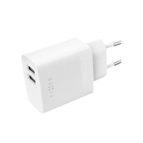 Fixed Wall Charger with 2x USB-A 17W - White