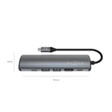 Fixed 100W HubPro 6-in-1 USB-C Multiport Adapter - Grey
