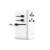 Fixed Universal Travel Adapter 120W EU / UK / USA / AUS - White