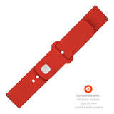 Fixed Universal Smartwatch Sporty Silicone Strap (20mm) - Red
