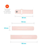 Fixed Universal Smartwatch Sporty Silicone Strap (20mm) - Pink