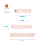Fixed Universal Smartwatch Sporty Silicone Strap (22mm) - Pink
