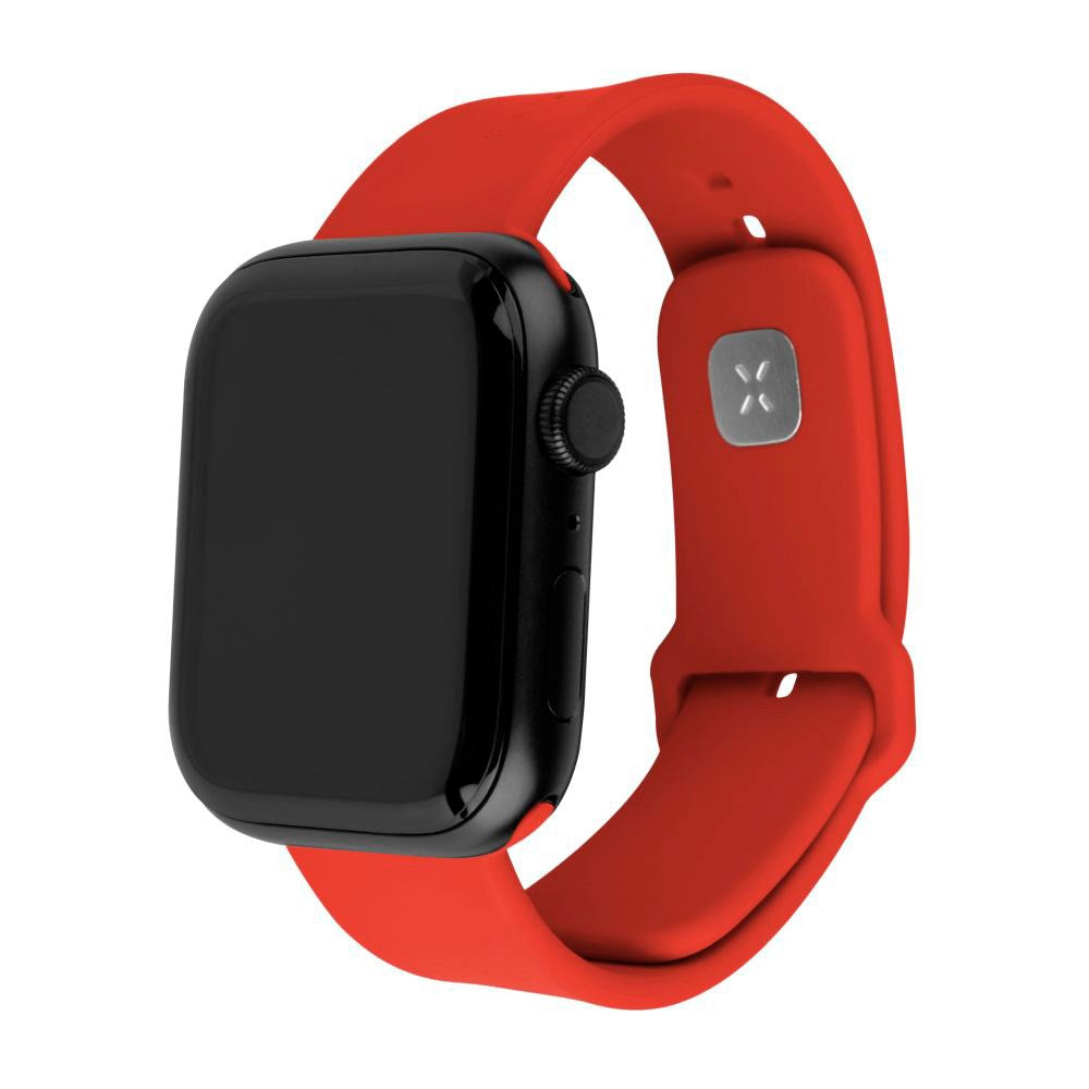 Fixed Apple Watch (42/44/SE/45/46/49mm) Sporty Silicone Strap Set - Red