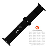 Fixed Apple Watch (38/40/SE/41/42mm) Sporty Silicone Strap Set - Black