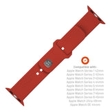 Fixed Apple Watch (42/44/SE/45/46/49mm) Sporty Wide Silicone Strap Set - Red