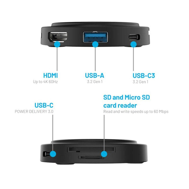 Fixed MagHub 7-in-1 USB-C Multiport with Wireless Charging - Black