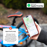 Fixed Tag Bike Tracker - Bluetooth GPS Tracker - Apple Find My Compatible - Black / Red