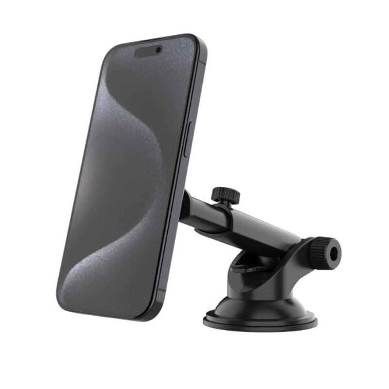 Fixed MagMount Magnetic Phone Holder for Dashboard / Windshield - MagSafe Compatible - Black