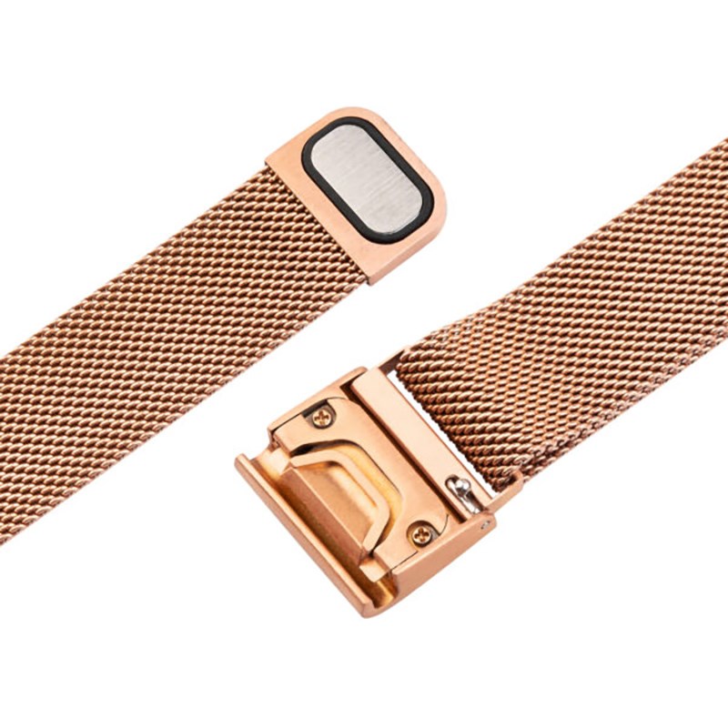 Fixed Universal Garmin 20mm QuickFit Mesh Metal Strap - Rose Gold