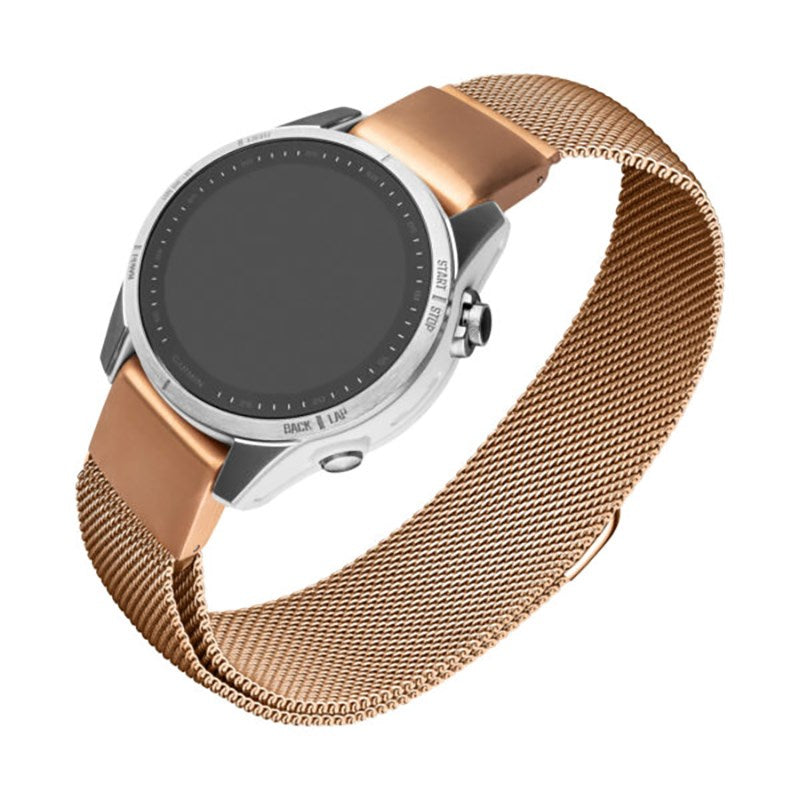 Fixed Universal Garmin 20mm QuickFit Mesh Metal Strap - Rose Gold