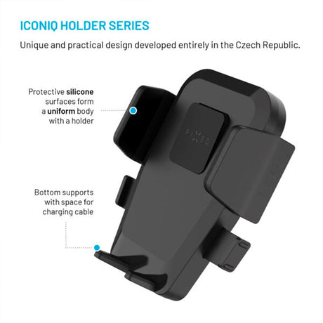 Fixed Iconiq Flex XL (Max. Mobile Width: 5.3 - 8.3 cm) Dashboard / Windshield Phone Holder - Black