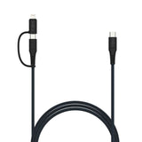 Fixed 2-in-1 60W USB-C to Lightning Cable 2m - Black