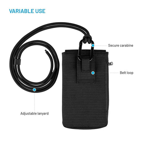 Fixed Mobile Bag with Pocket (100 x 178 mm) - Black