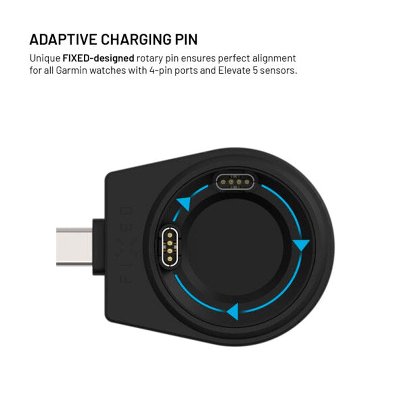Fixed 3-in-1 Wireless Charger for Garmin Smartwatch - Black