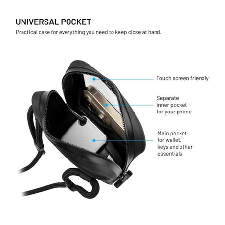 Fixed Waterproof Case for Mobile (Max. Dimensions: 95 x 186 mm) - Black / Transparent