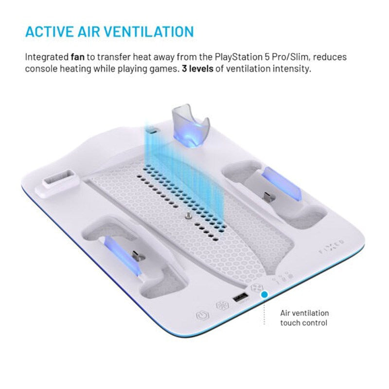 Fixed Multifunctional Playstation 5 Pro / Slim Charging Station - White