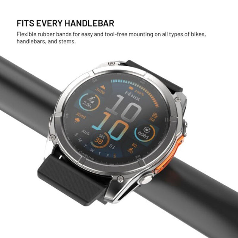 Fixed Mounting Kit for Garmin Smartwatch (22mm) / Garmin Edge Bike Computer for Bicycle - Black