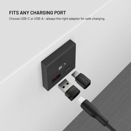 Fixed 240W Data Blocker 2-in-1 USB-A & USB-C - Black
