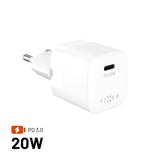 Fixed 20W Mini Wall Charger with USB-C & PD - White