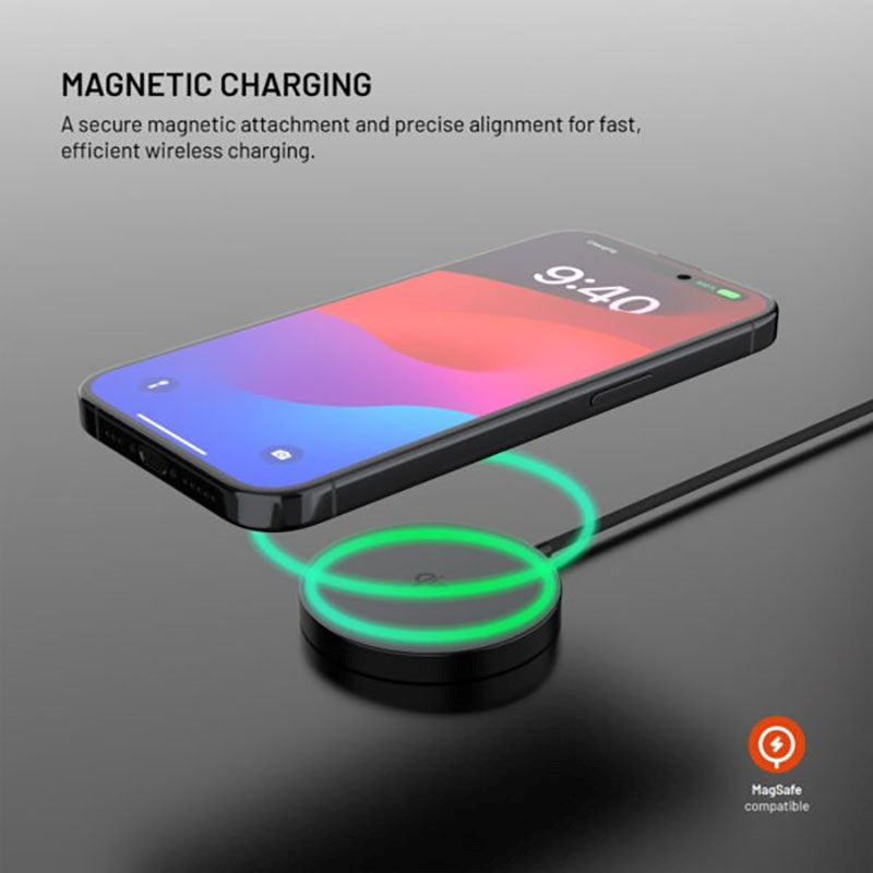 Fixed MagPad 15W Wireless Charger - MagSafe / Qi2 Compatible - Black
