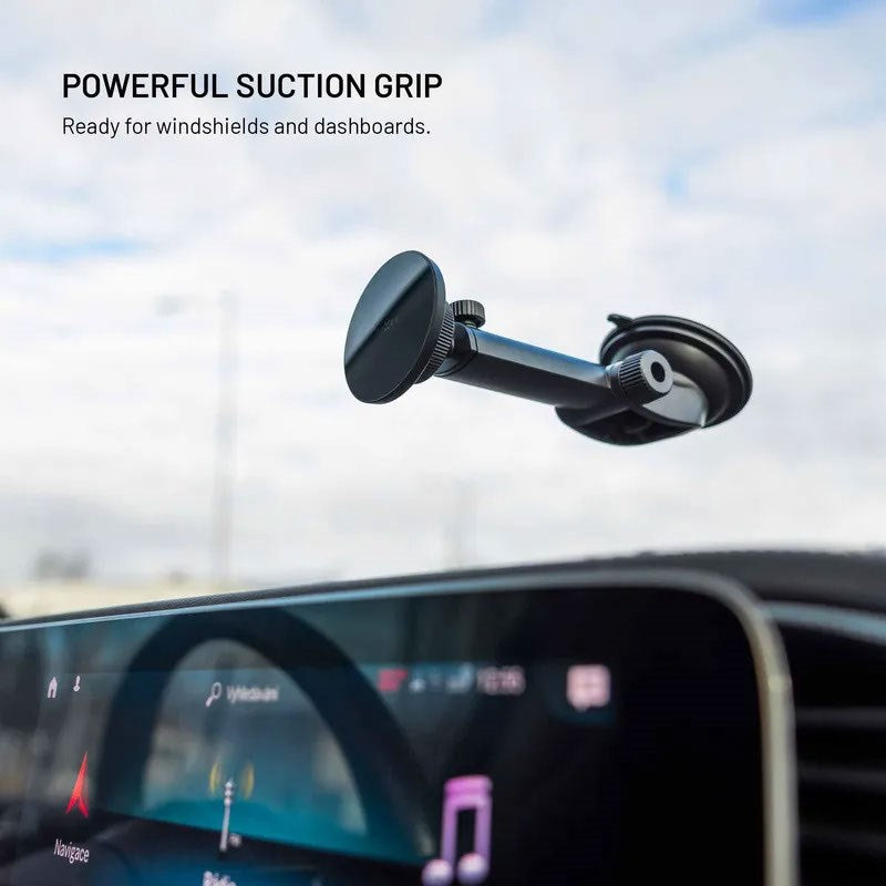 Fixed MagCircle XL Dashboard / Windshield Car Phone Mount - MagSafe Compatible - Black