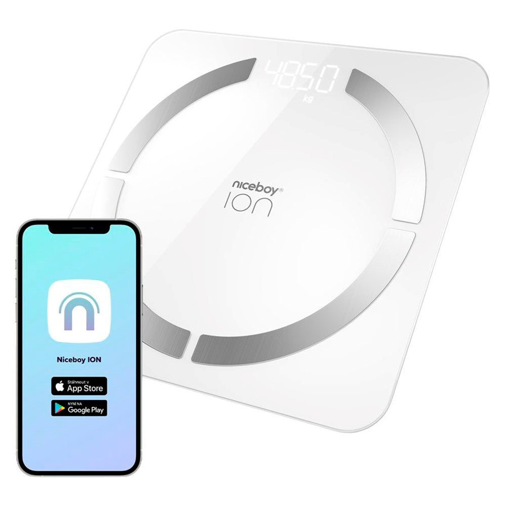 Niceboy ION Smart Scale - Bluetooth / Wifi Body Analysis Bath Scale - White