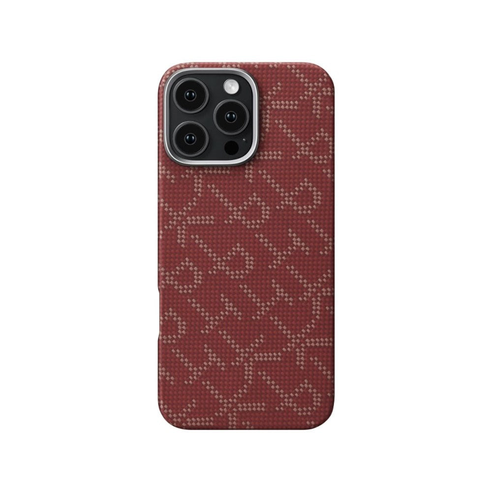 iPhone 16 Pro PITAKA Tactile Woven Case - MagSafe Compatible - Red / Gold