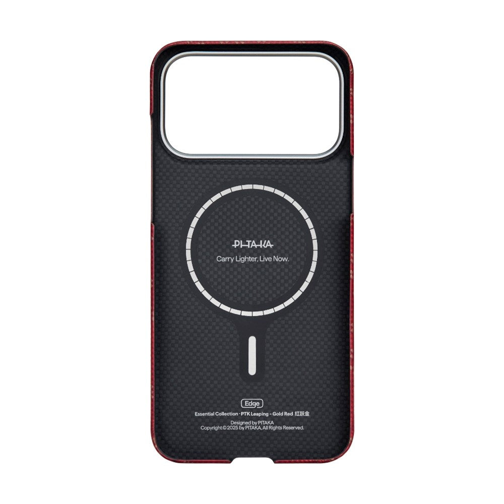 iPhone 17 Pro PITAKA Edge Monogram Case - MagSafe Compatible - Gold / Red