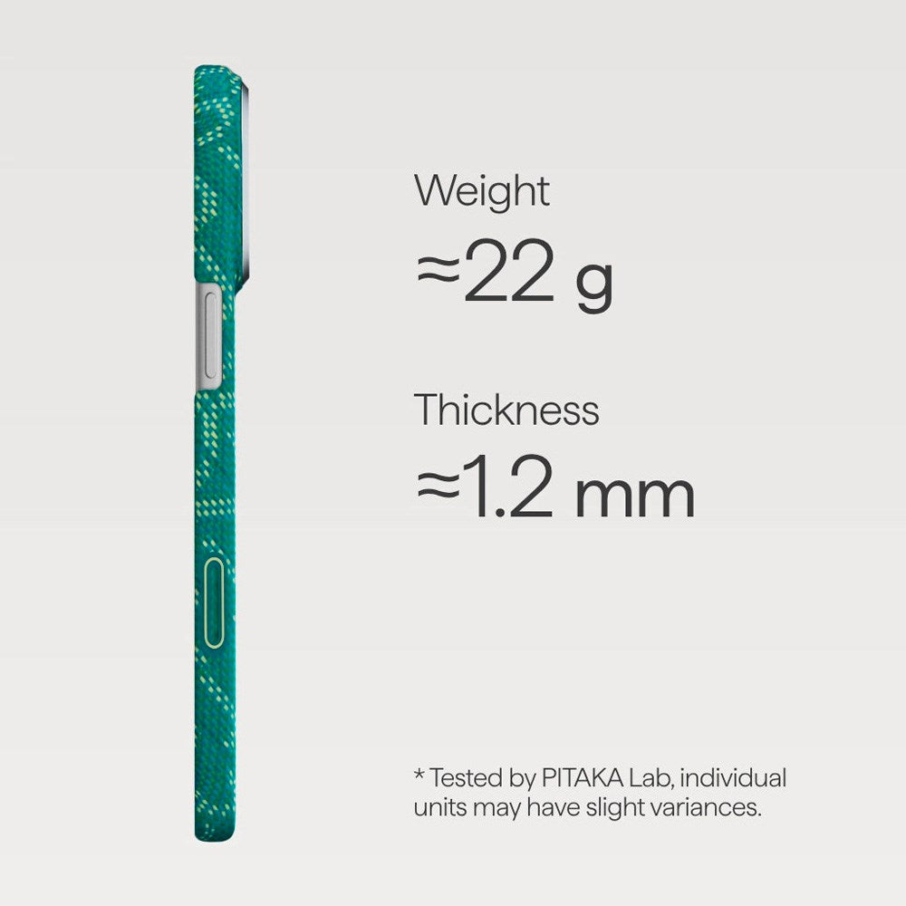 iPhone 17 Pro Max PITAKA Edge Monogram Case - MagSafe Compatible - Gold / Green