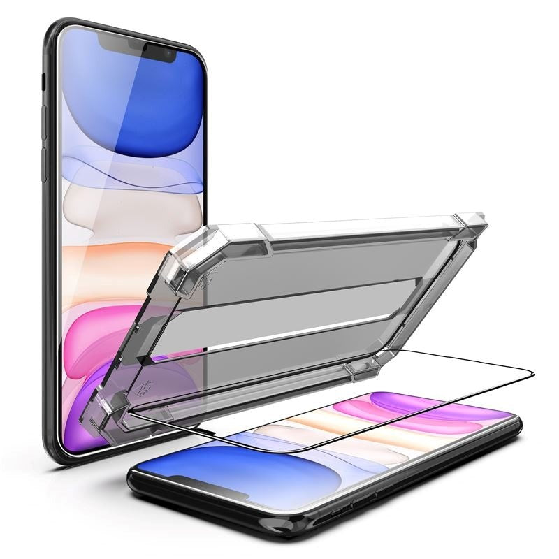 iPhone 11 / XR Mobile Origin Screen Protector Glass with Applicator - Transparent / Black Edge