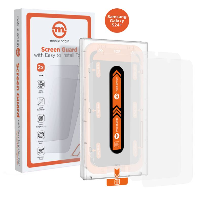 Mobile Origin Orange Screen Guard for Samsung Galaxy S24 Plus, 2-Pack