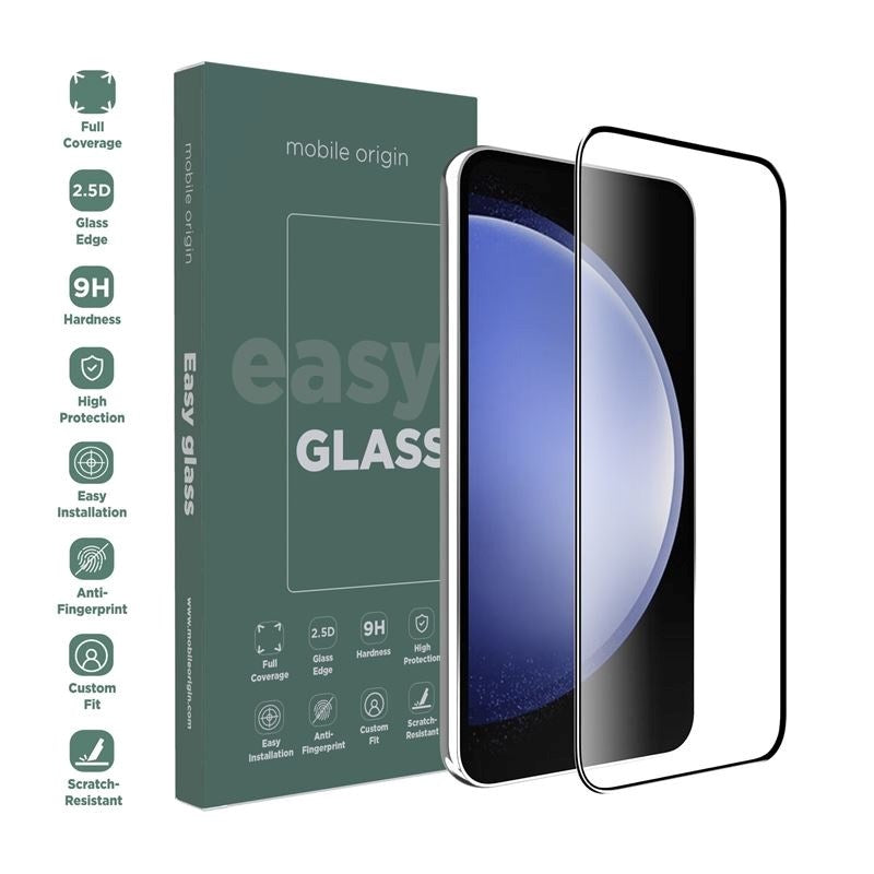 Samsung Galaxy S23 FE Mobile Origin EasyGlass Screen Protector - Transparent / Black Edge