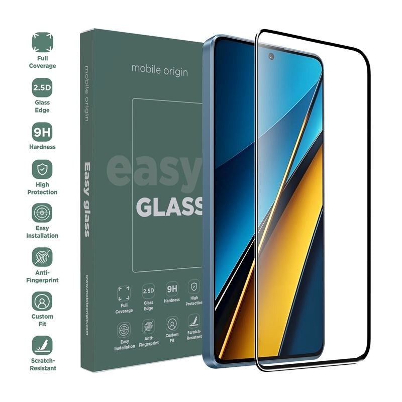 Xiaomi Poco X6 (5G) Mobile Origin EasyGlass Screen Protector - Transparent / Black Edge