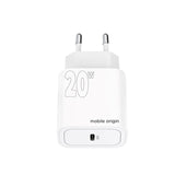 Mobile Origin PD (Power Delivery) 20W Wall Charger with USB-C - White