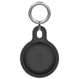 Mobile Origin Silicone AirTag Holder with Keychain - Black