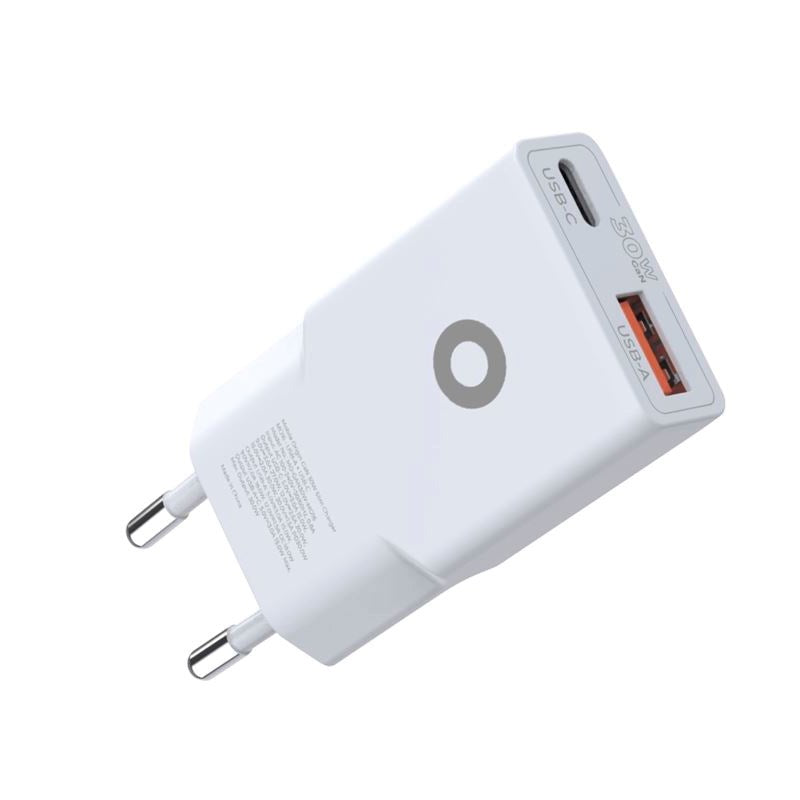 Mobile Origin MO16 30W Slim Wall Charger with 1x USB-C & 1x USB-A - White